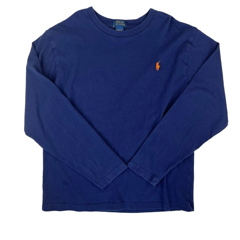Ralph Lauren Polo Long Sleeve 100% Cotton T-Shirt Blue Size Medium 10-12